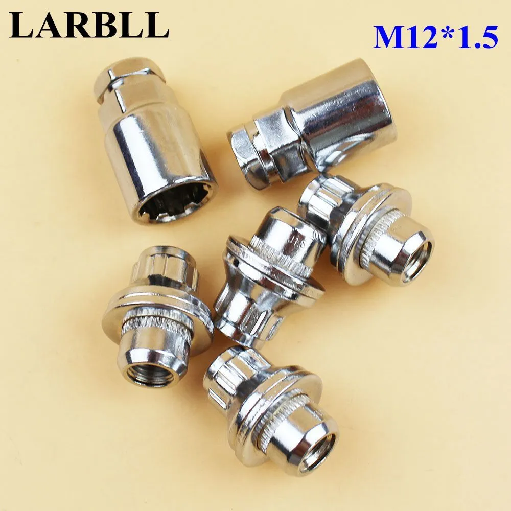 LARBLL Car Chrome Anti-theft Wheel Screw Bolt Lock Nut Key Adapter fit for COROLLA RAV4 YARIS CAMRY PRIUS HIGHLANDER ECHO