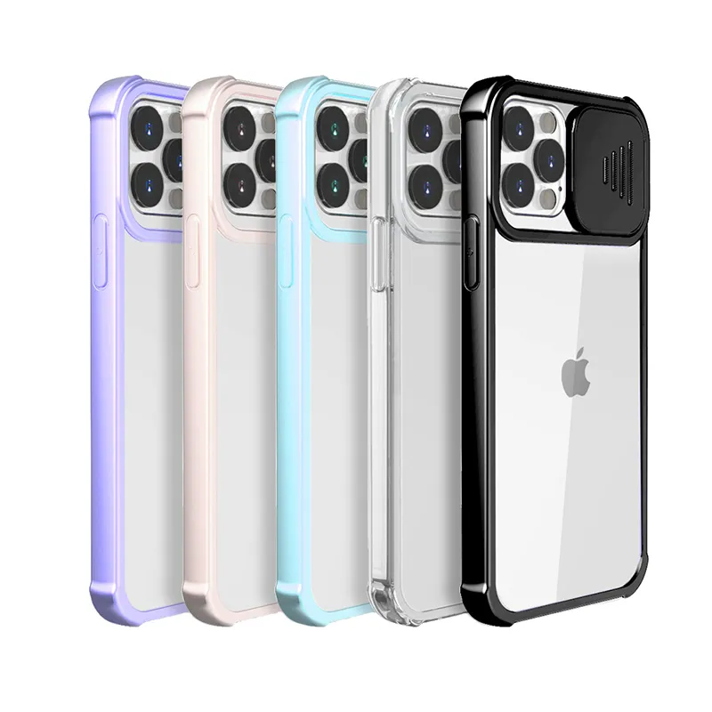 Camera Case Lens Protection Transparent Clear Hybrid PC TPU Telefonlock till iPhone 12 11 Pro Max XR XS 8 7 6 Plus