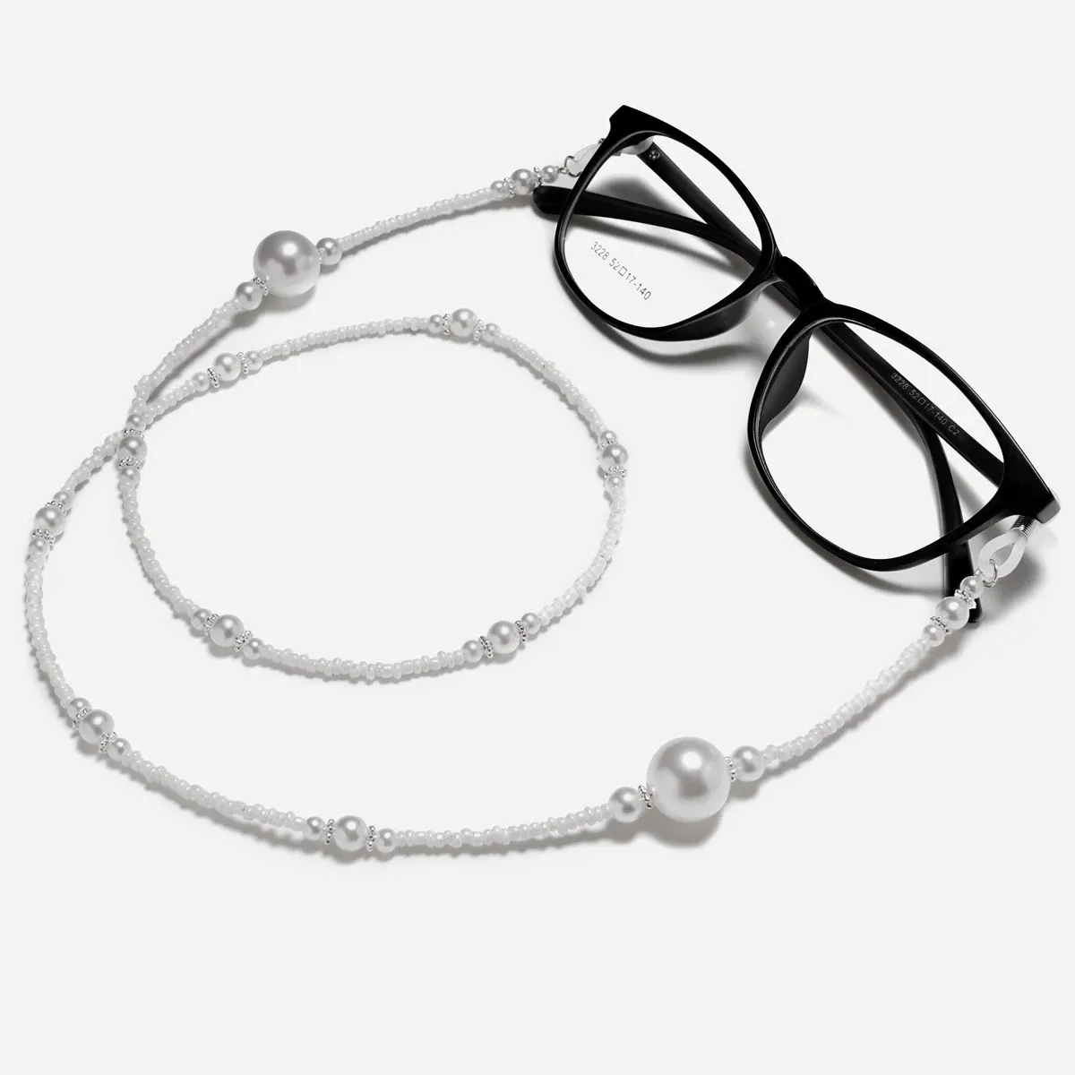 Handmade Acrylic Black White Pearl Beads Chain Glasses Chains Necklace Reading Glasses Eyeglasses Holder Rope Accessories