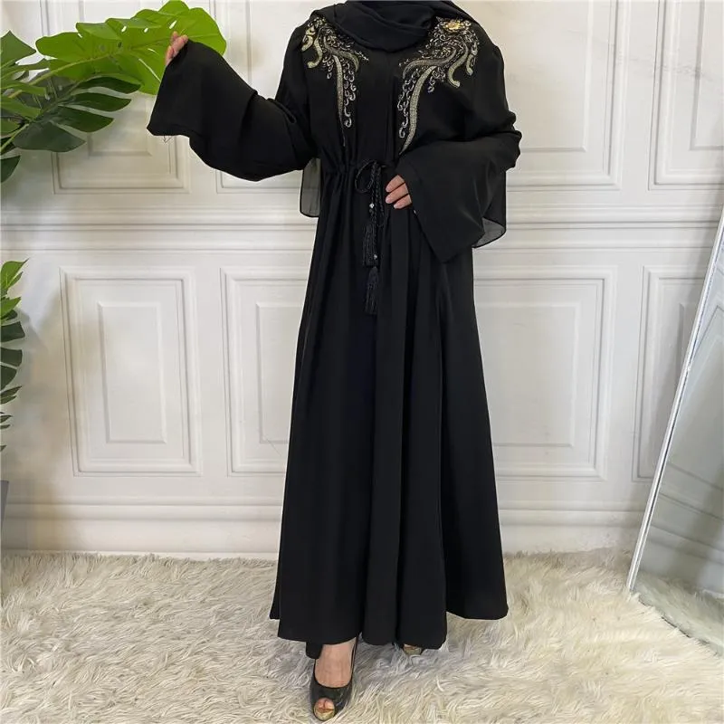 Этническая одежда Рамадан Ид Мубарак Kaftan Abaya Дубай Пакистанская Турция Ислам Арабский мусульманское длинное платье для женщин халат Longue Femme Musulmane