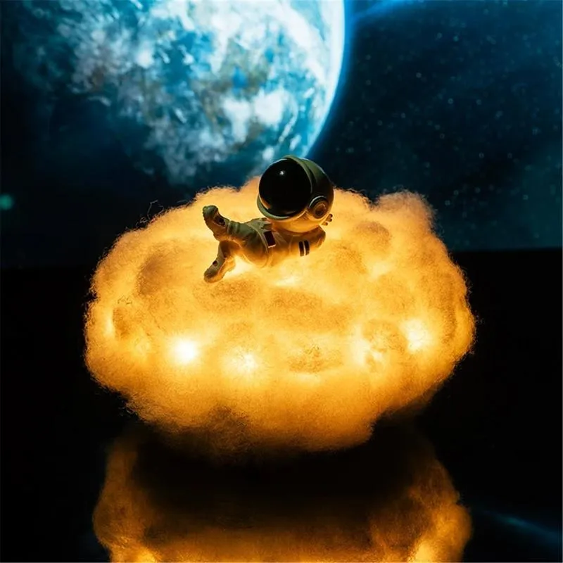 Luci notturne 2022 Dropship LED Lampada da astronauta con nuvole colorate con effetto come regalo di compleanno creativo per bambini