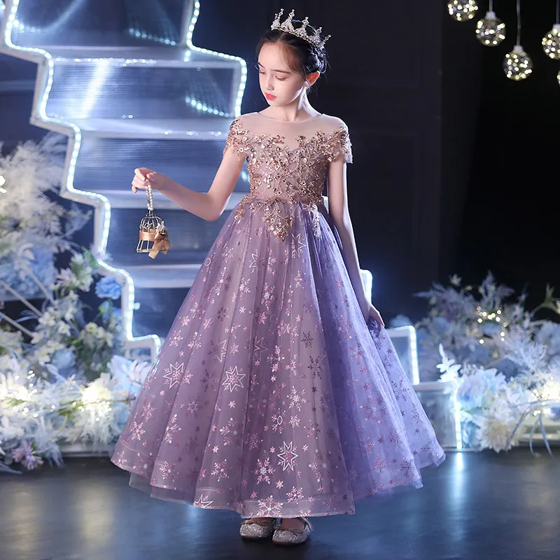 vintage flower girl dresses Full Sleeve A-Line Christmas Dress HER SHOP best sister baby Purple Antique Flower Girl Dresses