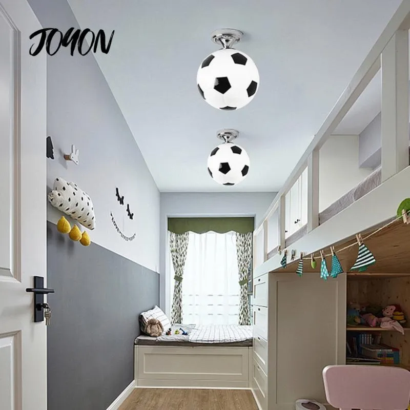 Plafonniers LED Football Lumière 220V E27 Bar Club Lampe Creative Enfants Garçon Chambre Décoration Sport Ballon De Football Luminaire