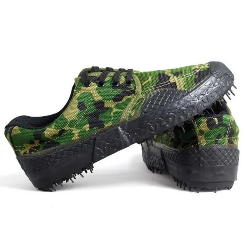 2021 Treinamento militar Sapatos para estudantes do ensino médio Estudantes universitários, camuflagem Borracha preta sola, resistente a sujeira e resistente ao desgaste