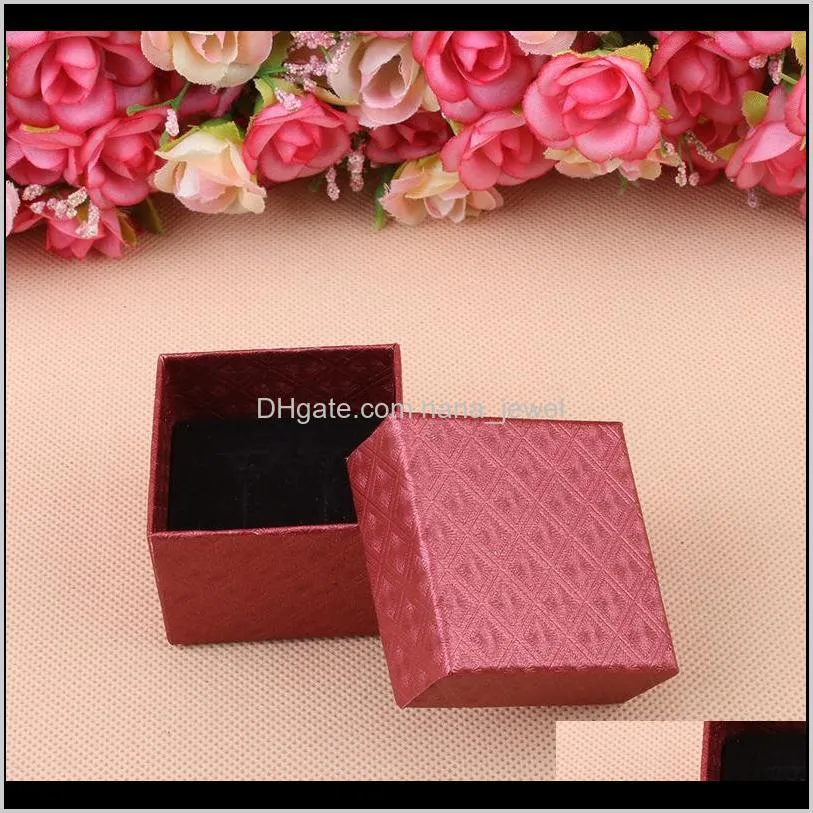 china factory spot beautiful new style jewelry packing box 5x5 earring ring jewelry box four colors mixed order