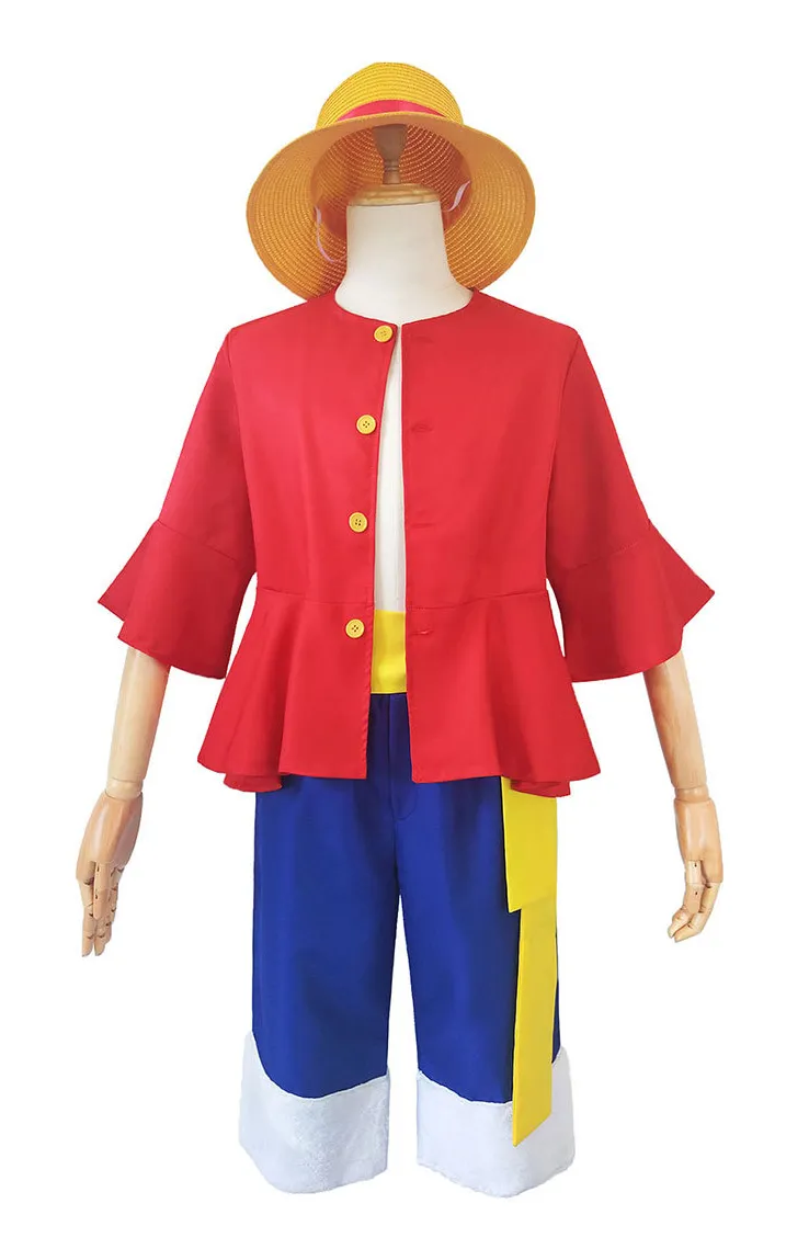 One Piece Monkey D. Luffy Cosplay Costume With Captain Hat