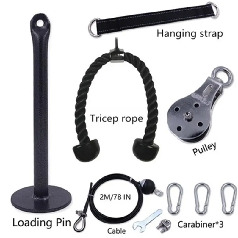 Home Workout Fitness Pulley Kabel System DIY Loading Pin Lifting Triceps Touw Machine Verstelbare Lengte Gym Sport Accessoires 188 X2