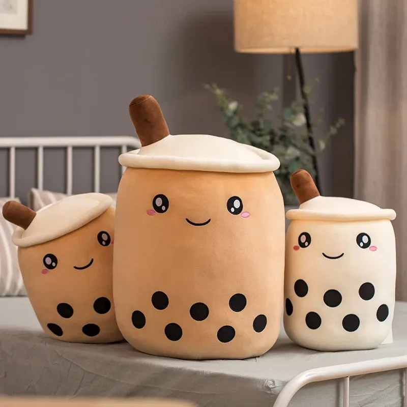 vita reale bolla tè peluche farcito cibo latte tè bambola morbida boba frutta tazza di tè cuscino cuscino giocattoli per bambini regalo di compleanno LA234