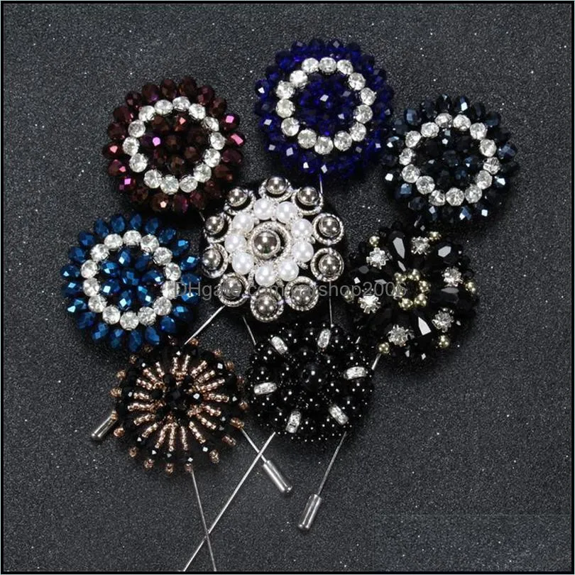 Épingles, broches bijoux en gros mixte 5pcs / lot de fleur de fleurs hommes et broches pour la livraison de baisse de revers à costume 2021 5xrz8