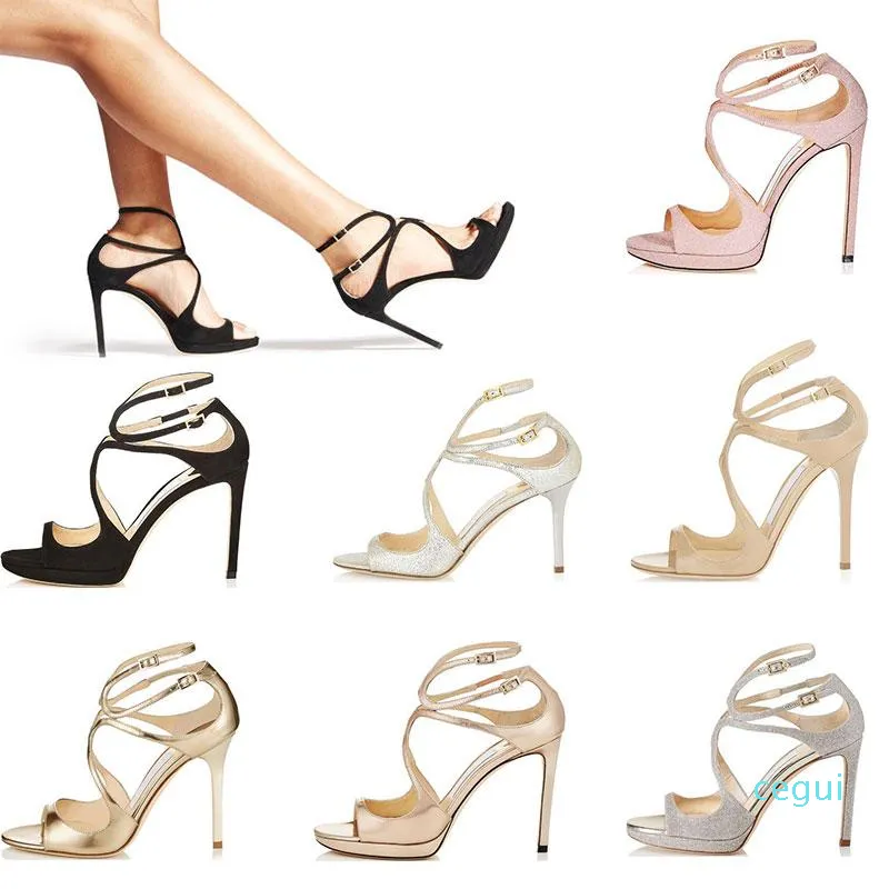 Designer Sandals Style talons 10CM 12CM noir rose blanc Silver Leather Point size 35-42