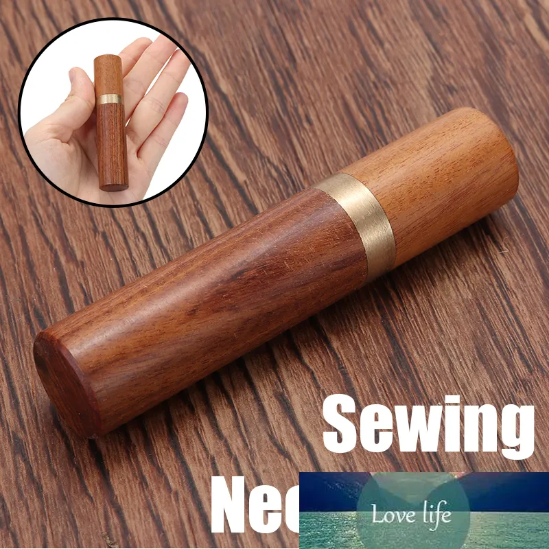 1pc aiguilles à coudre à la main boîte en bois broderie support de réparation cuir tricot artisanat bricolage aiguilles à coudre logement conteneur étui