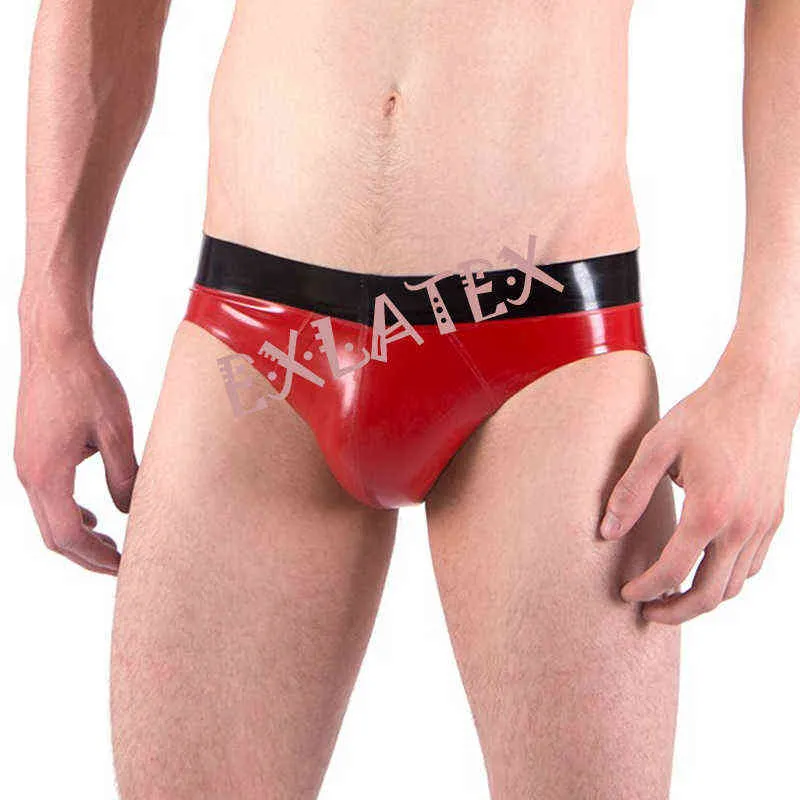 NXY Slips und Höschen Latex Männer String Erotische Unterwäsche Gummishorts Schwarzer Besatz Hipster Fetisch Männlich 1126