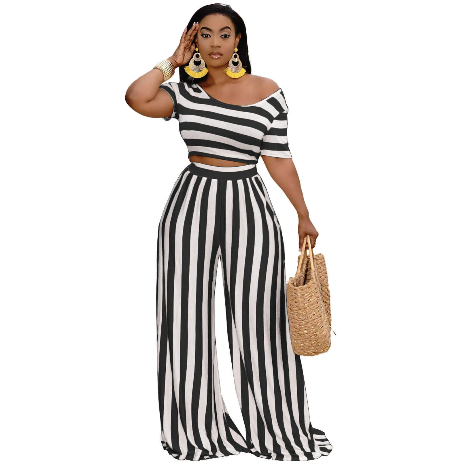 Women's striped pants suit outlet
