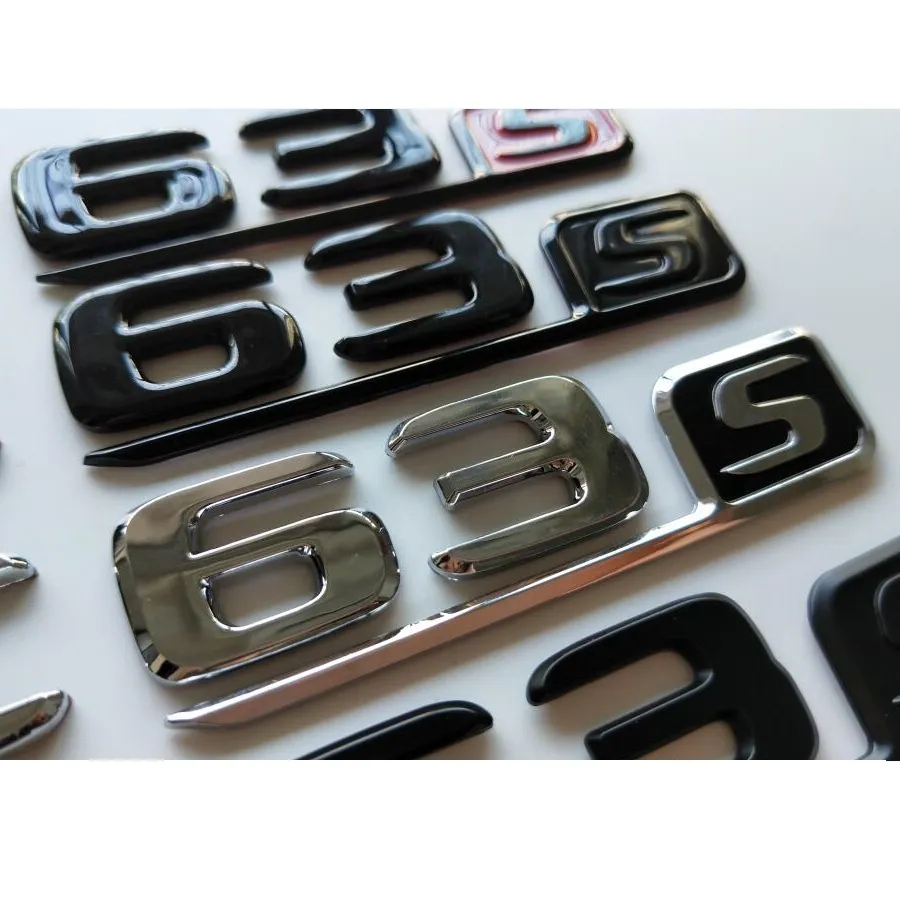 Badges de coffre chromés noirs avec lettres et chiffres, emblèmes autocollants pour Mercedes Benz W166 C292 SUV GLE63s GLE63 S AMG241O330q