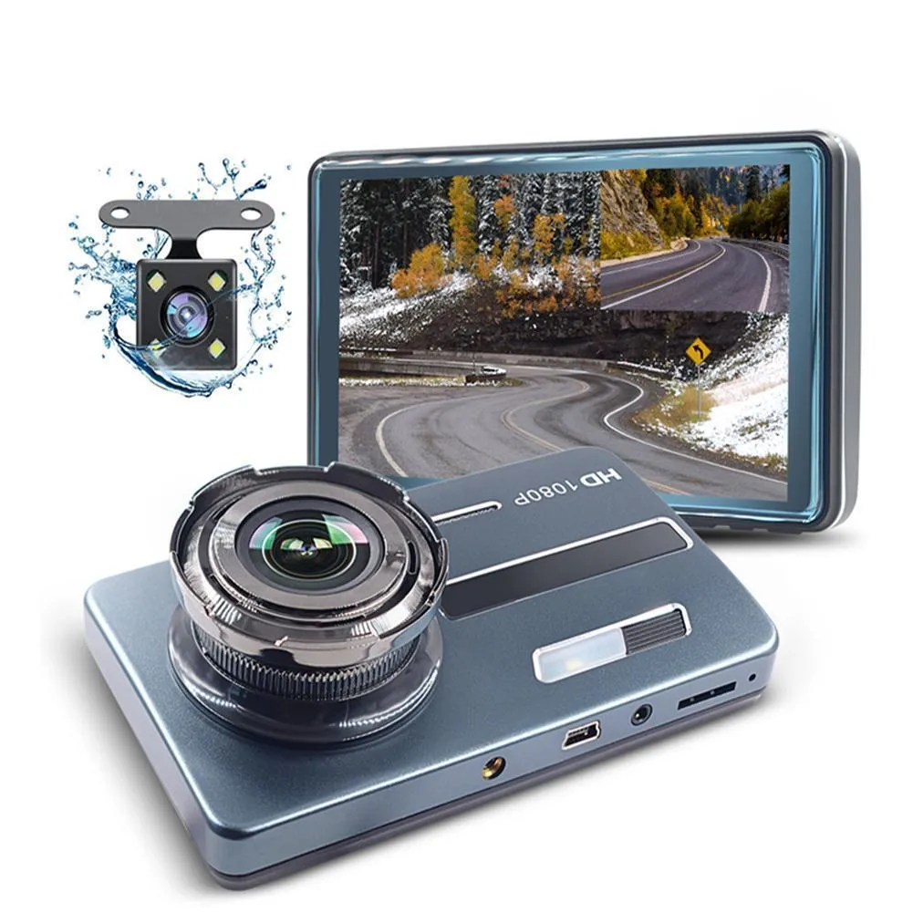 자동차 DVR 카메라 4inch 풀 HD 1080P 드라이브 비디오 레코더 등록자 자동 대시 보드 듀얼 Dashcam 블랙 DVR 상자