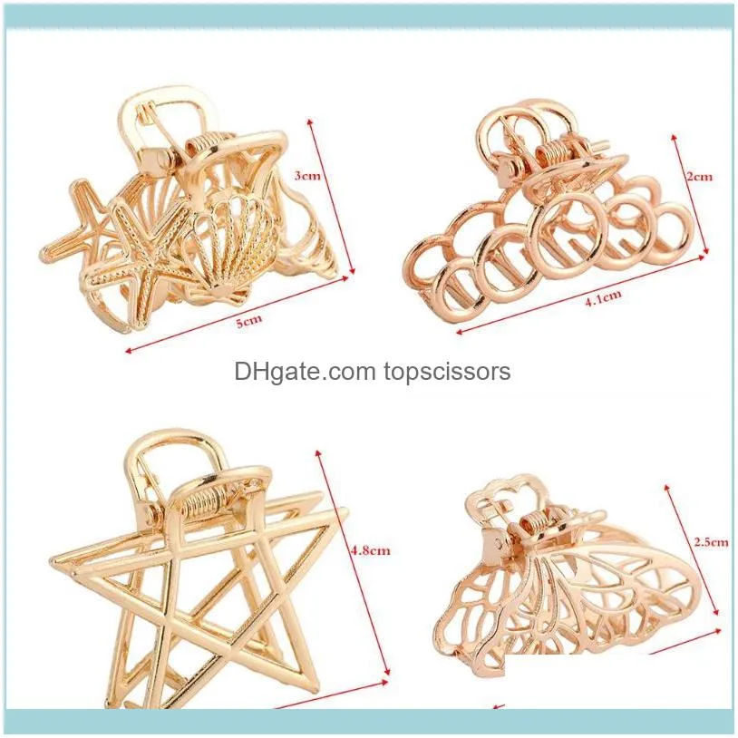 Haimeikang Women Girls Geometric Hair Claw Clamps Metal Crab Moon Shape Clip Solid Color Hairpin Large Size1