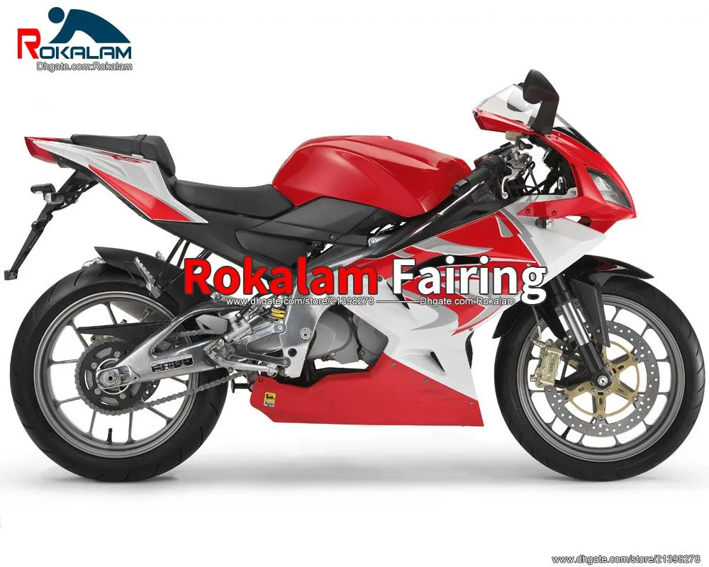 For Aprilia RS125 06 07 08 09 10 11 After Sale Fairings RS 125 2006-2011 Red White Cowling Parts (Injection molding)