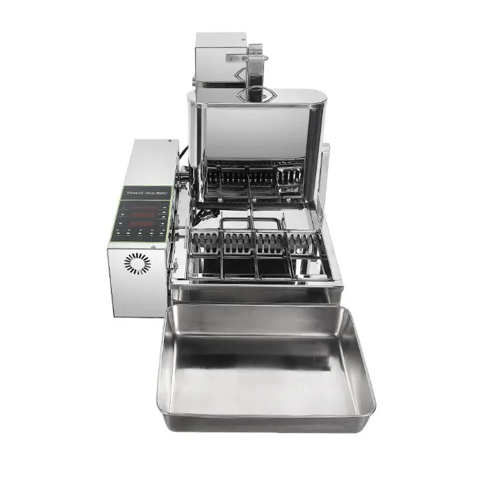 Utrustning för livsmedelsbearbetning Kommersiell Mini 4-rads munkartillverkningsmaskin/munkmakare/friteringsmaskin för munkar