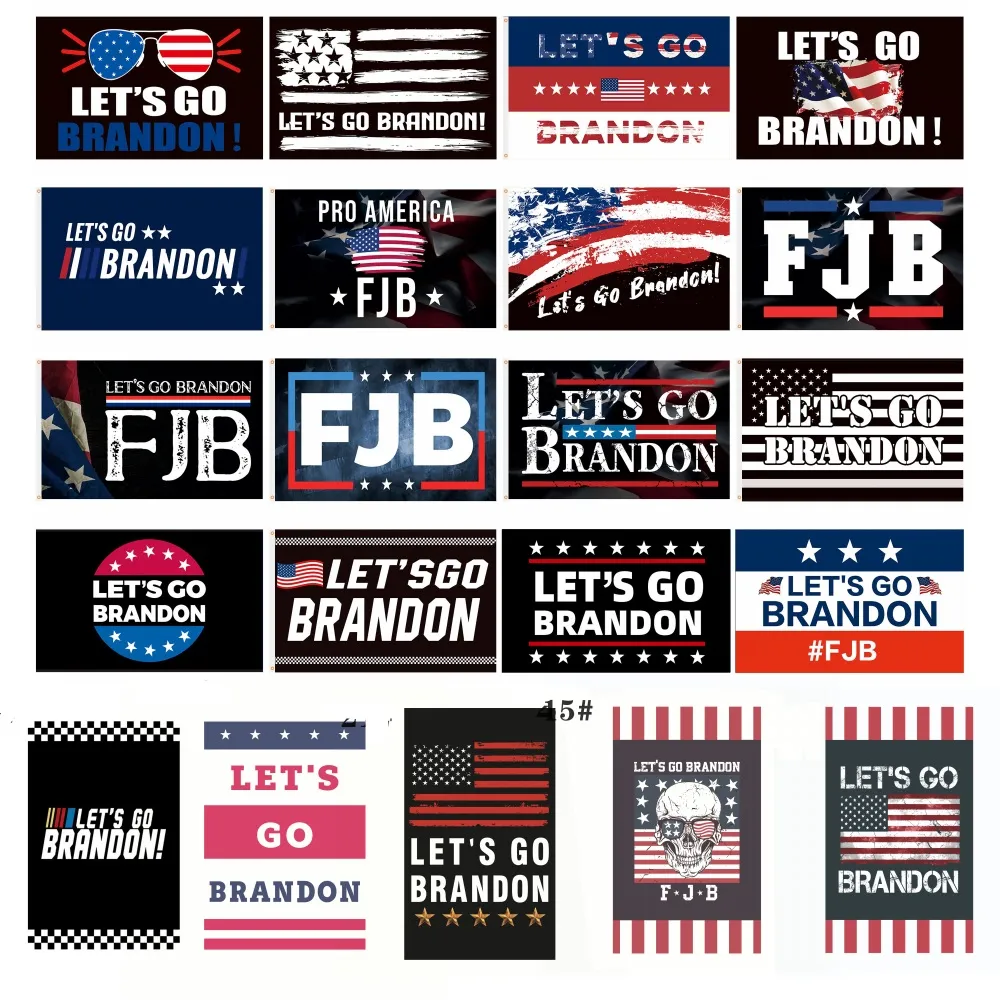 2024 New Let's Go Go Brandon Trump Election Flag Double -Side Progressial Flags 150x90cm Wholesale DHL GC1007