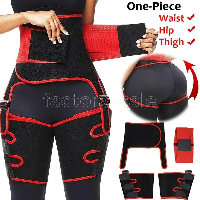 Red Women Neoprene High Waist Trainer Body Shaper Sweat Shapewear Adjustable Slim Belt Trimmer Leg Shapers Waist and Thigh Trainer