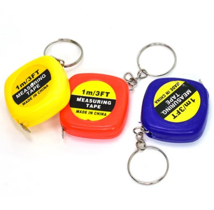 Mini 1m Tape Measure With Keychain Small Steel Ruler Portable Pulling Rulers Retractable Tape Measures SN4836