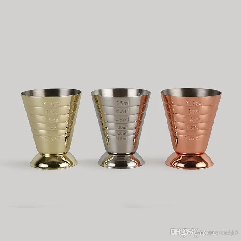 75 мл измерения из нержавеющей стали с 3 шкалами Creative Digital Meam Cup Portable Measure Bartenter Bartend Bar Tool XVT1754