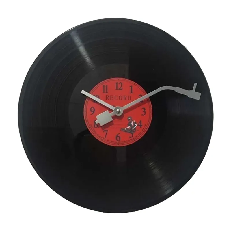 Кварцевые круглые винтажные настенные часы современный дизайн CD черные виниловые записи часов Дювар Саати Хорлоге роспись кухонные часы для домашнего декора Y200109
