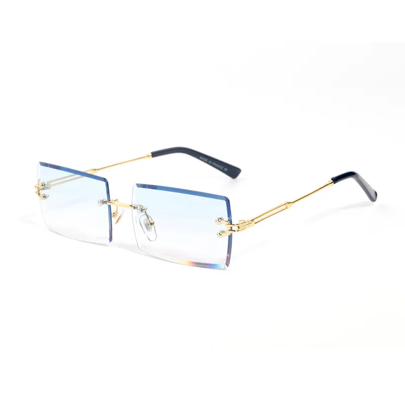 groothandel Dames designer zonnebrillen heren Randloos Rechthoekig frame geschikt voor alle gezichtsvormen bescherming oog eenvoudige mode Trendy accessoires zonnebrillen