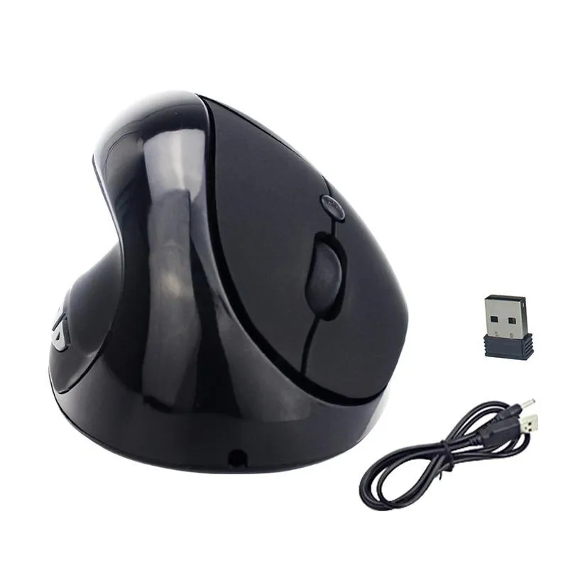 Mouse wireless a sinistra Mouse verticale Mouse Ergonomico Gaming 1600DPI Mappa da polso ottico USB con mousepad per PC