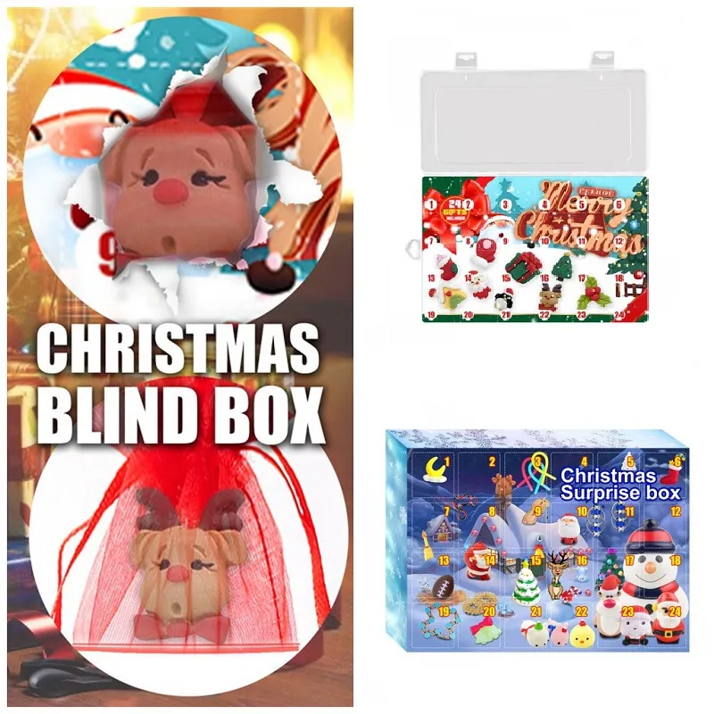 Kerst Countdown Advent Surprise Blind Box 24 Day Party Favor Santa Claus Kids Gift Dozen Gelukkig Nieuwjaar