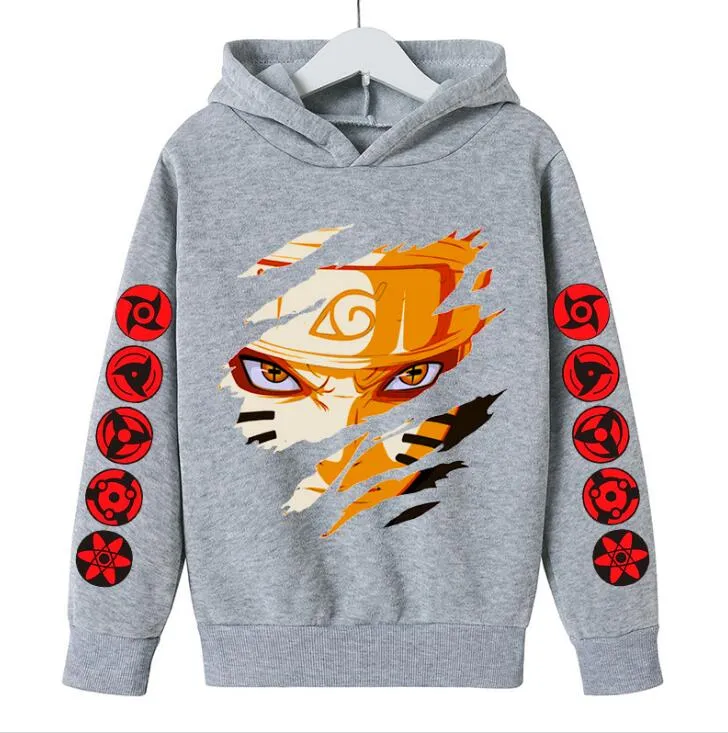 dop shipping new Children Clothes Harajuku Anime  Kakashi Costume Boys Hoodie Sweatshirt Kids Girl Tops Kids Clothes Girls Sweatwear