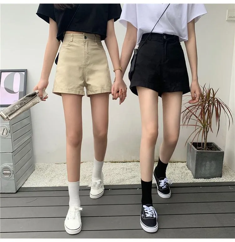 Women's Shorts L High Waist Denim 2021 Women Plus Size Summer White Wide Leg Cotton For Short Jeans Ladies 5XL