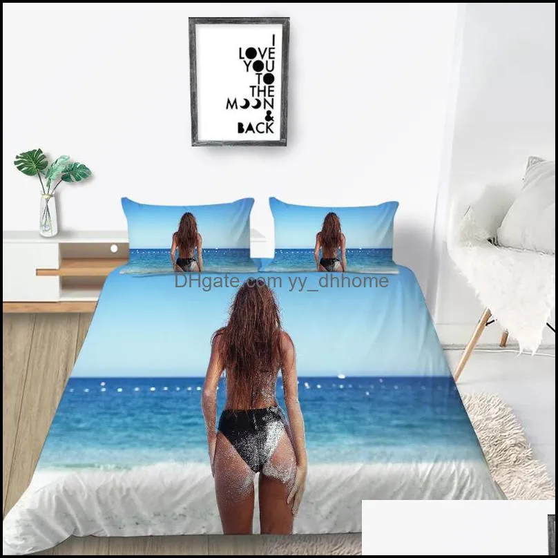 Bedding Sets 3D Printing Unique Design Bikini Sexy Women Style Duvet Cover Set Single Queen King Size For Adults