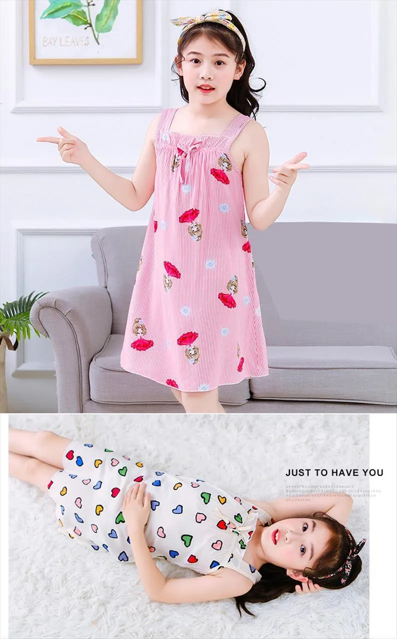 Girls Night Dress Sleepwear | Pajamas Dresses Girls | Night Dress Kids Girl  - Summer - Aliexpress