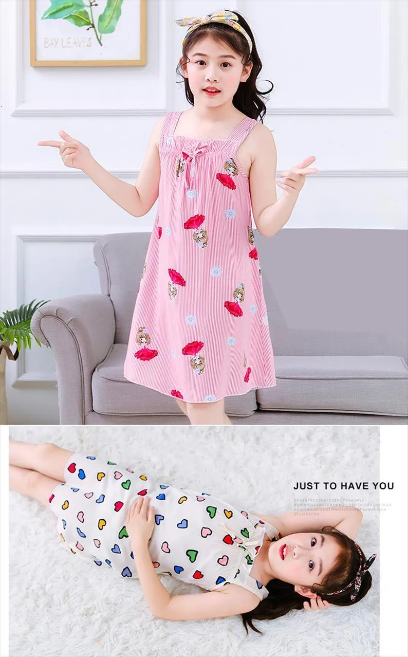 For Girls 8 10 12 Girl Dress 14 16 Years Cotton Nightdress Pajamas