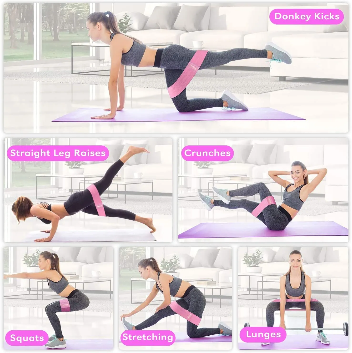 Fitness Elastic Booty Band For Sports Home Hip Circle Loop Resistance Band Workout Exercise for Legs Thigh Glute C0224