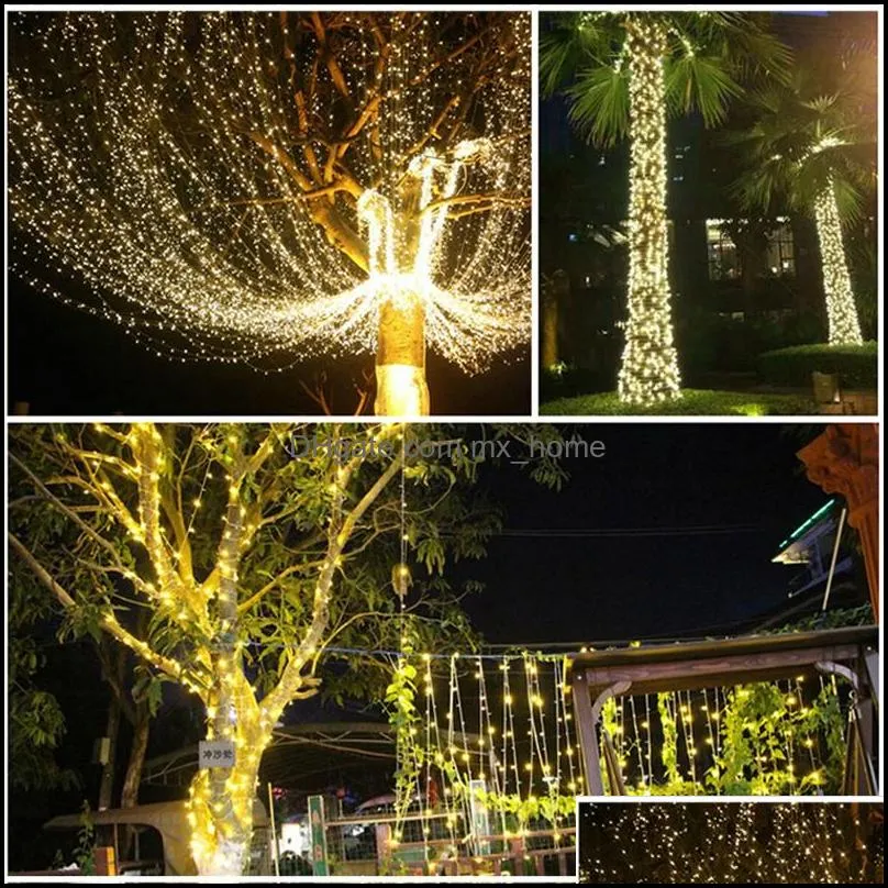 Christmas Wedding Party Decoration USB Battery Powered Garland 10M LED Fairy String Lights Home New Year Solar Energy Lights Decor