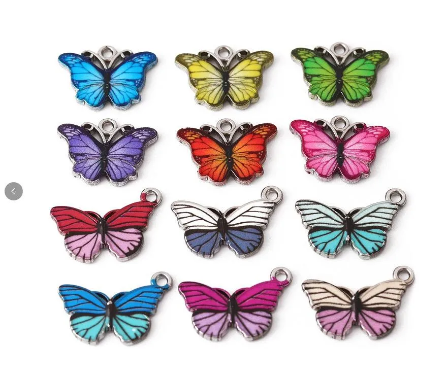 Breloques papillon en alliage métallique, 20x14MM, pendentif, accessoires faits à la main, pièces pour pendentif, boucle d'oreille, fabrication de bijoux, 10 pièces/lot