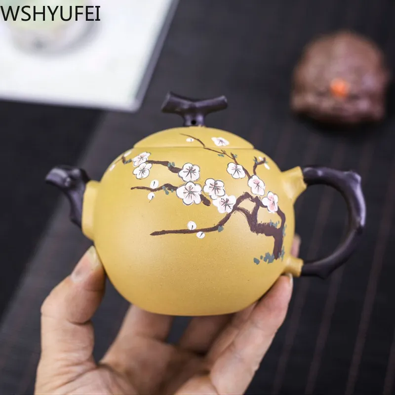 Autentisk Ny Tea Pot Purple Clay Plommon Dragon Ägg Tekanna Malm Skönhet Kokare Handgjorda Tea Set Anpassade Gåvor 250ml