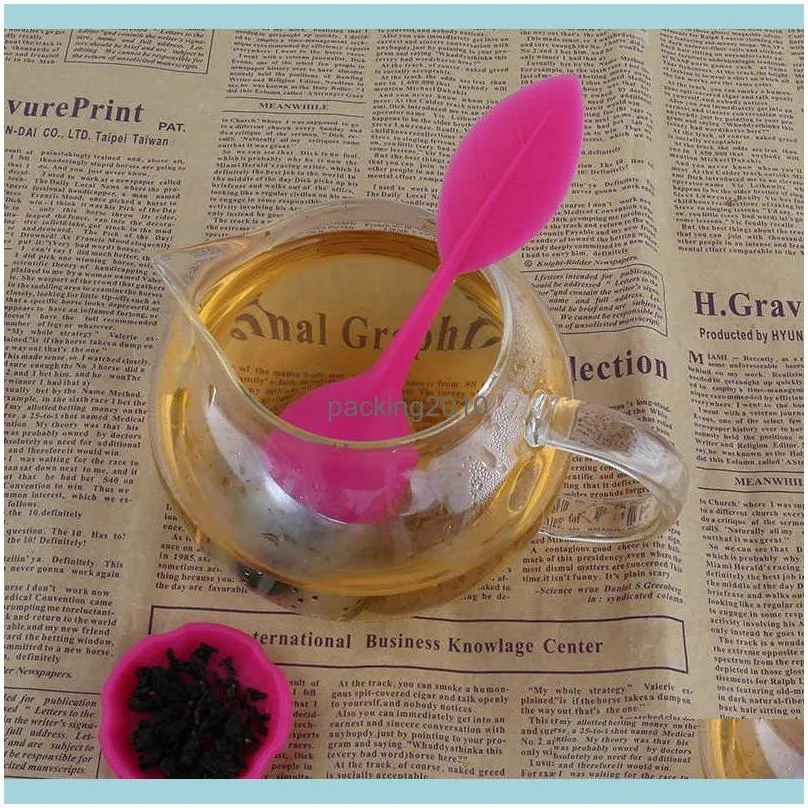 Silicone Tea Infuser Leaf Make Tea Bag Filter Strainer With Drop Tray Stainless Steel Tea Strainers Tea-things Kitchen Tools Home Use Cute Colorful