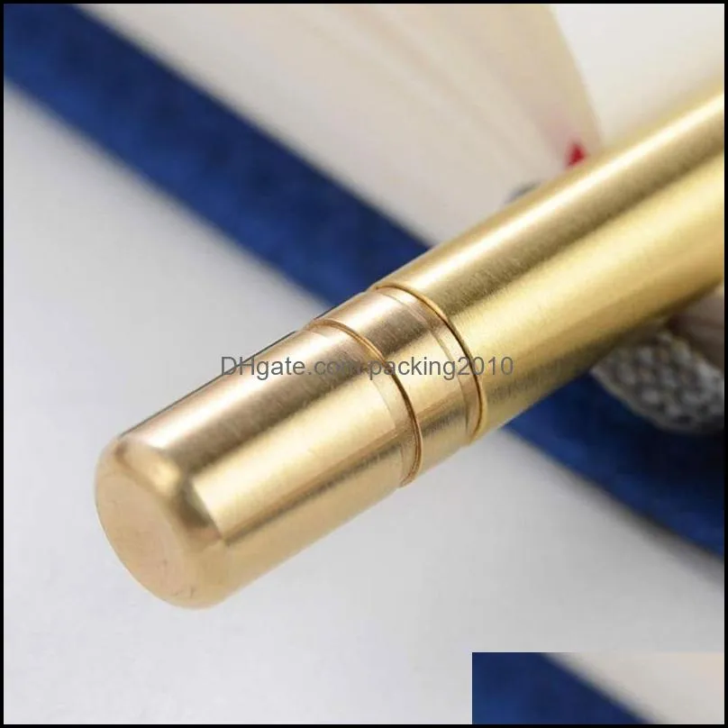 Retro Brass Inkless Pen Pure Brass Metal No-ink Pen Copper Outdoor Everlasting Stylus Gift Travel Pencil 1PCS R3H5