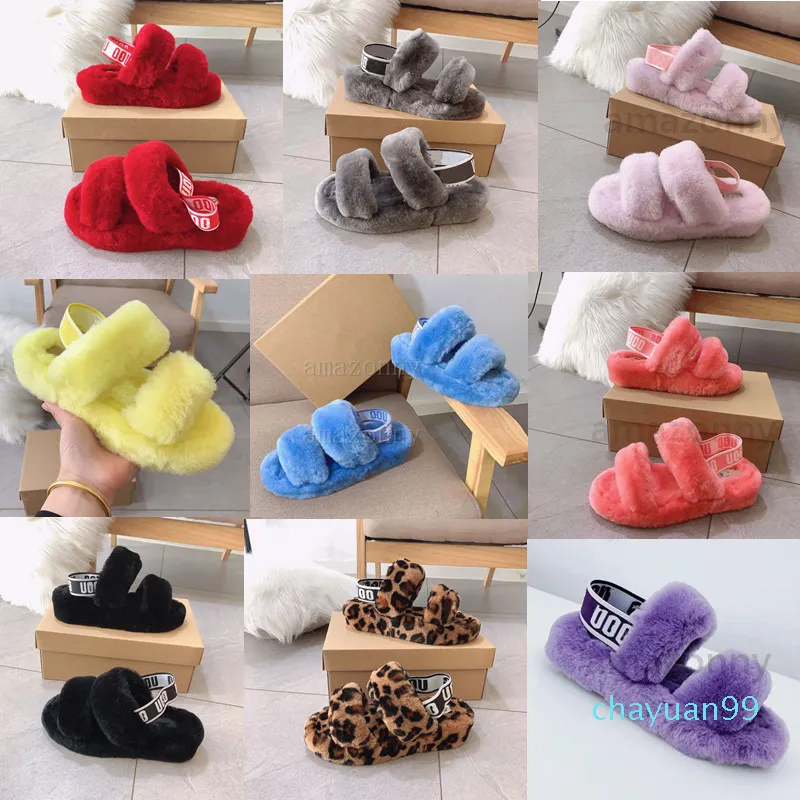 Womens 2021Boot Slipper Fashion Luxury Designer Girls Kids Fur Slippers Sandals Oh Yeah Designer Flip Flops Designer Comfortable Women Shoes