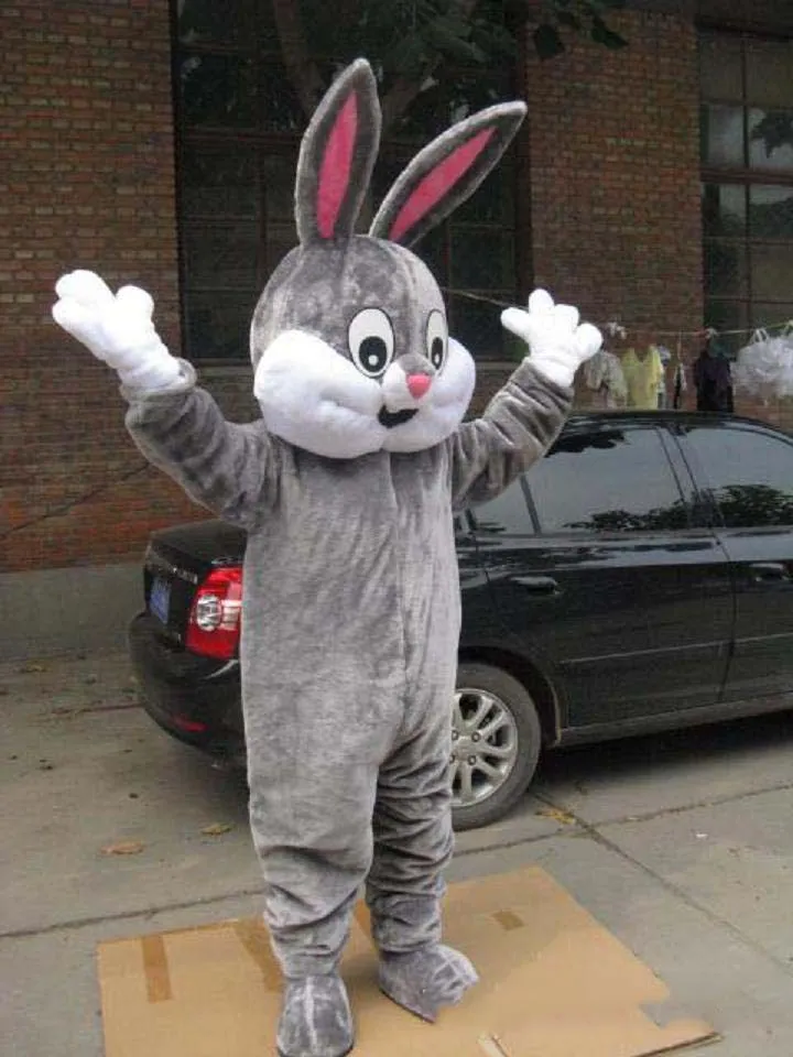 Costume da mascotte di coniglio grigio professionale Vestito da festa di  Natale in fantasia di Halloween Vestito da personaggio dei cartoni animati