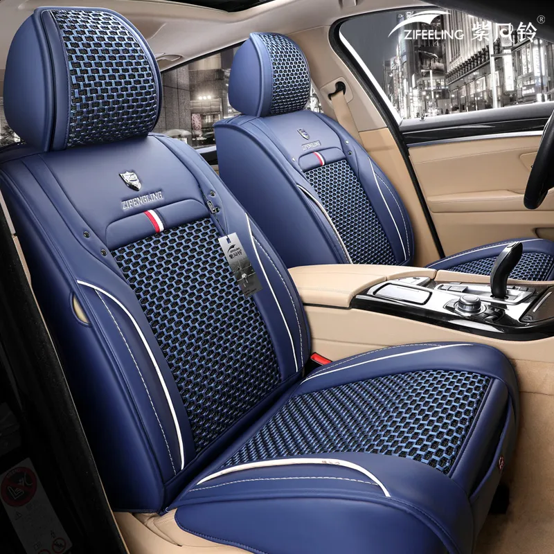 Housses de siège de voiture en cuir Durable universel cinq sièges ensemble coussin tapis pour 5 places voiture mode 0382758