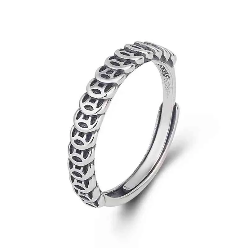 S925 anello in argento sterling uomo e donna versione coreana con anello di personalità retrò