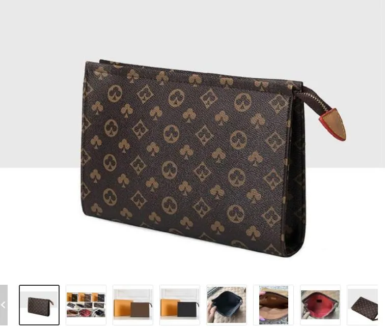 Nuova borsa da viaggio di alta qualità Borsa da toilette da viaggio 26cm Protezione Trucco Pochette da donna Borse cosmetiche impermeabili in pelle per uomo con polvere