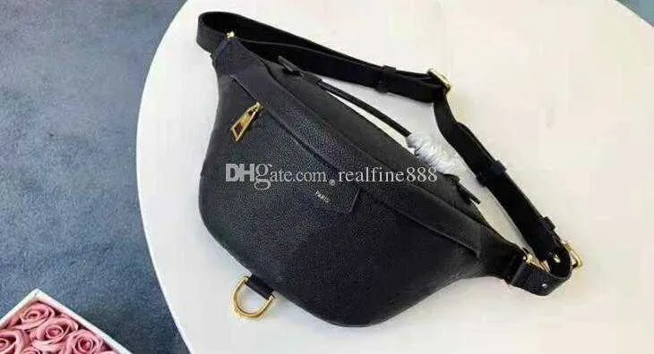 5A Quality M43644 37cm Momogran Canvas and Empreinte Leather Belt bag Waist Handbags with Dust bag DHL 