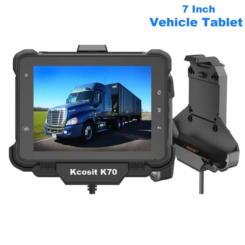 オリジナルKCosit K70険しいAndroid車のタブレットPC IP67 7インチ工業パネルRS232 BUS ELD 4G LTE OBDフリート管理