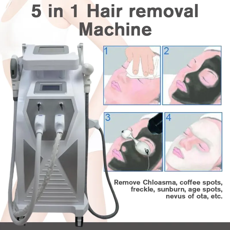 5 in 1 Multifunction OPT HR IPL Hair ND YAG Laser Tattoo Removal Skin Rejuvenation Beauty Machine#013