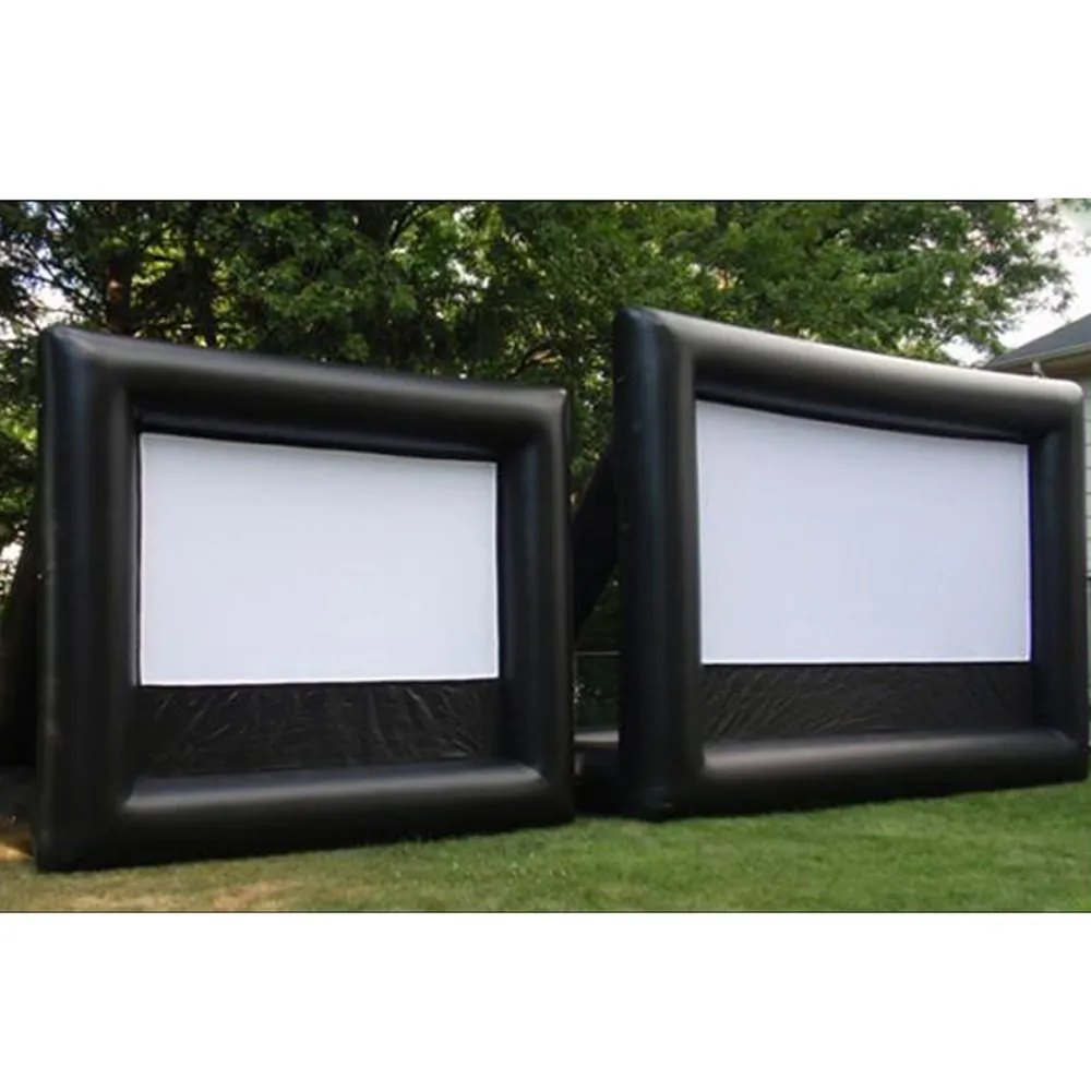 Touring 10x8m Grande tela de cinema inflável ao ar livre, telas de filme de projeção traseira para venda de ar balão decoração brinquedos esporte publicidade